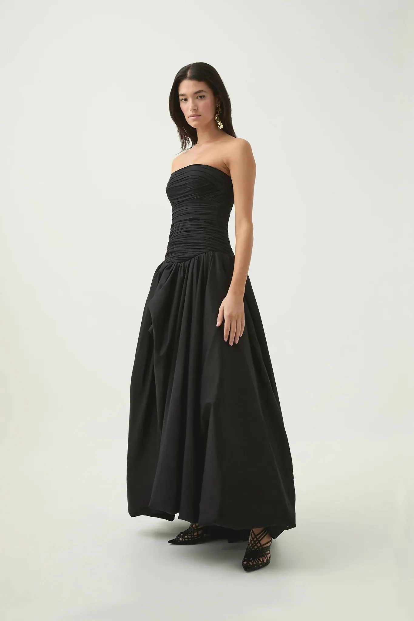 Aje Violetta Bubble Hem Maxi Dress Black Size 10