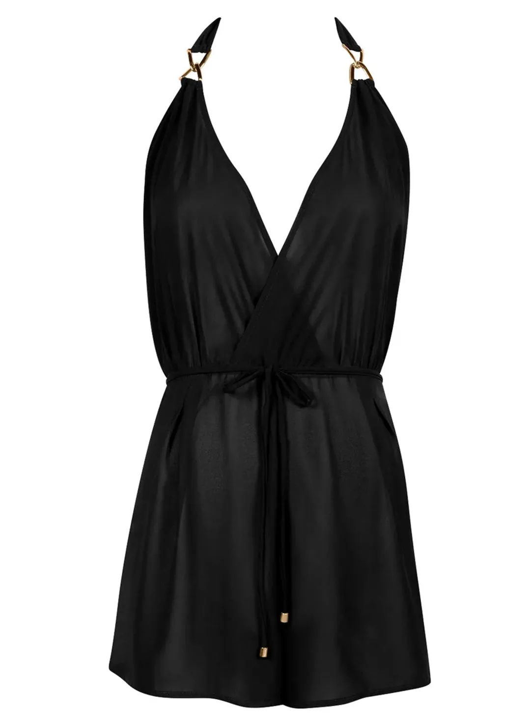 Beach Walk Black Swim Teddy