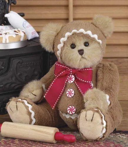Bearington Gingerbeary Holiday Plush Stuffed Animal Teddy Bear in Gingerbread Man Suit, 10 inches