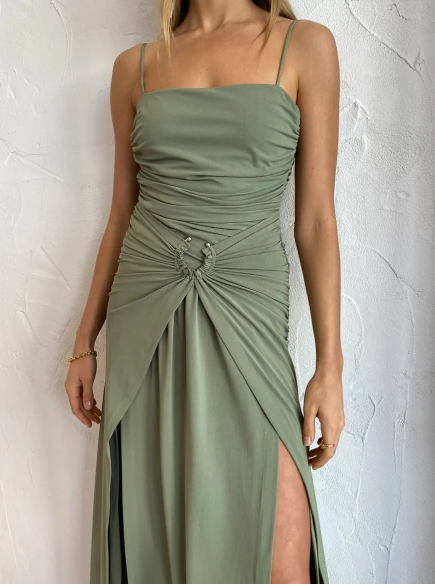 Bec and Bridge Vixen Maxi Dress in Olive