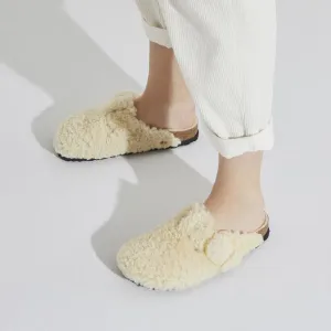 Birkenstock Boston Big Buckle Shearling N | Teddy Eggshell