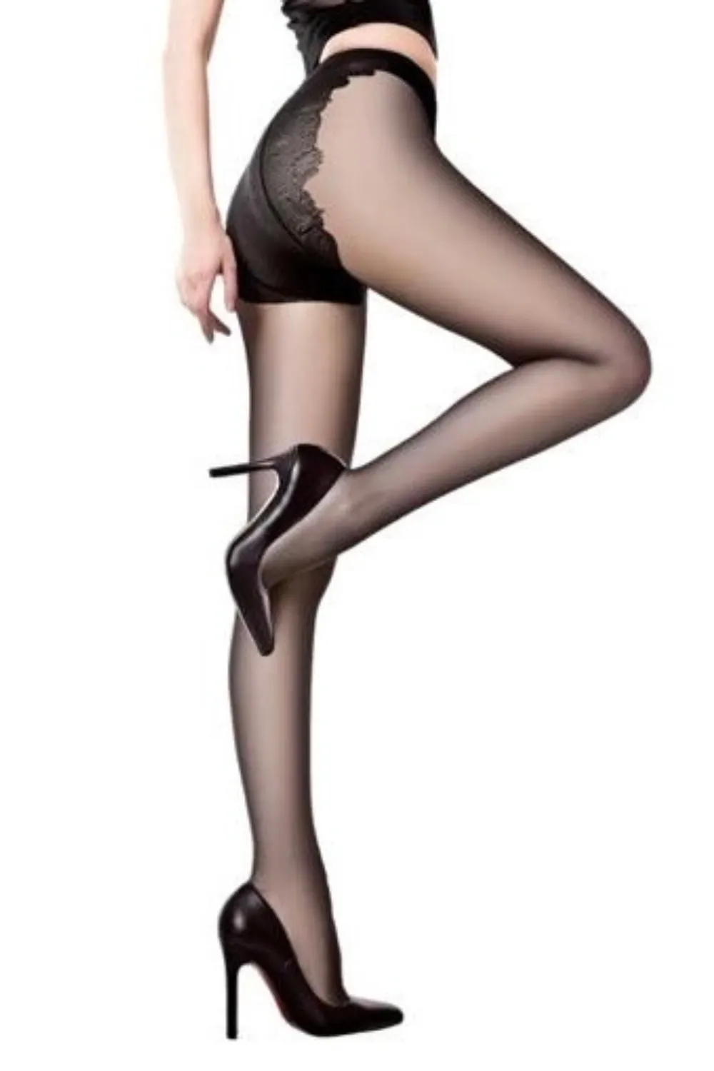 Daisy black 20 denier invisible sheer tights