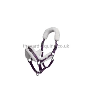 Equestrian Stockholm Fluffy Headcollar and Leadrope Set - Orchid Bloom
