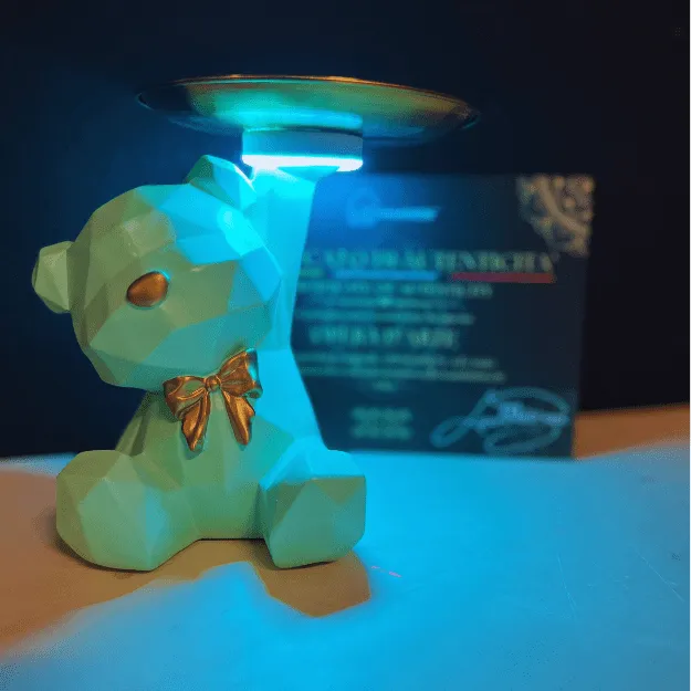 Geometric Teddy Bear Tiffany  | Led Home Decor Art