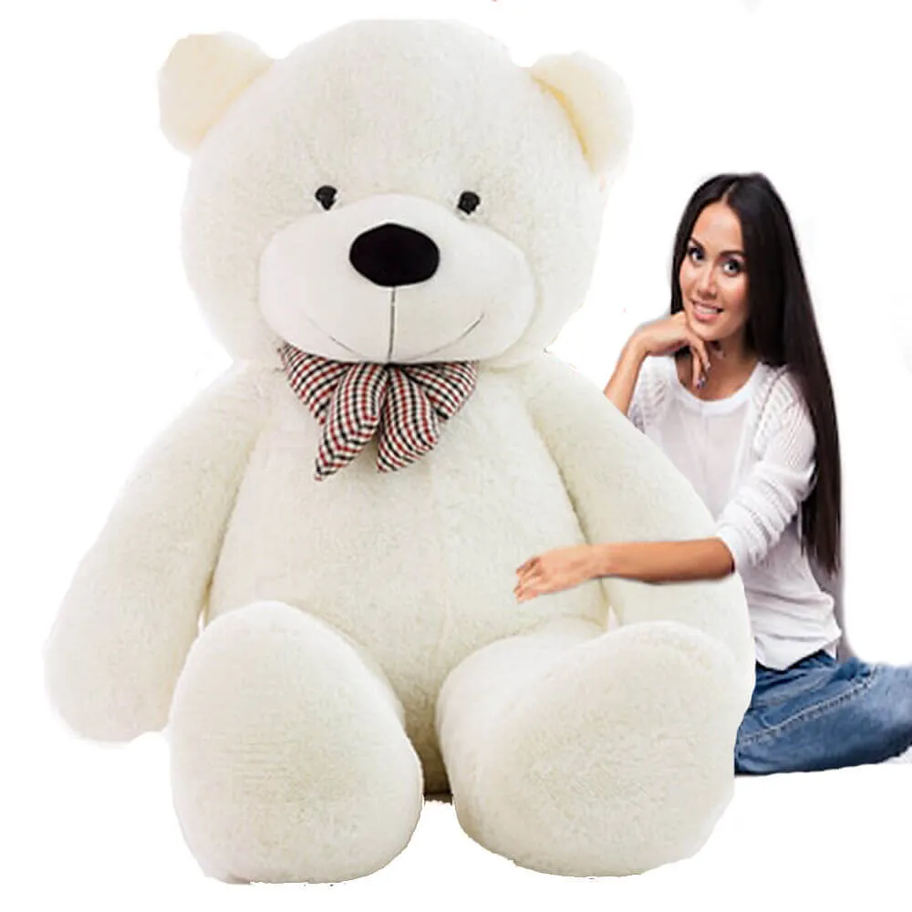 Giant White Teddy Bear - Color White with size 5 ft to 7 ft - Starting at $99 - Boo Bear Factory