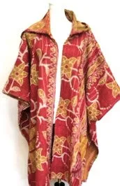 Kantha Knee Length Coats: Hot Sellers  (Gold/Red)