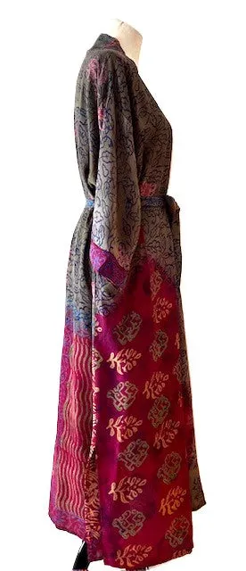 Luxury Silk Kimono Duster: Tropical Flare