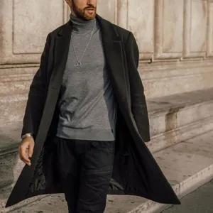Men'S Fashion Retro Solid Color Coat Jacket