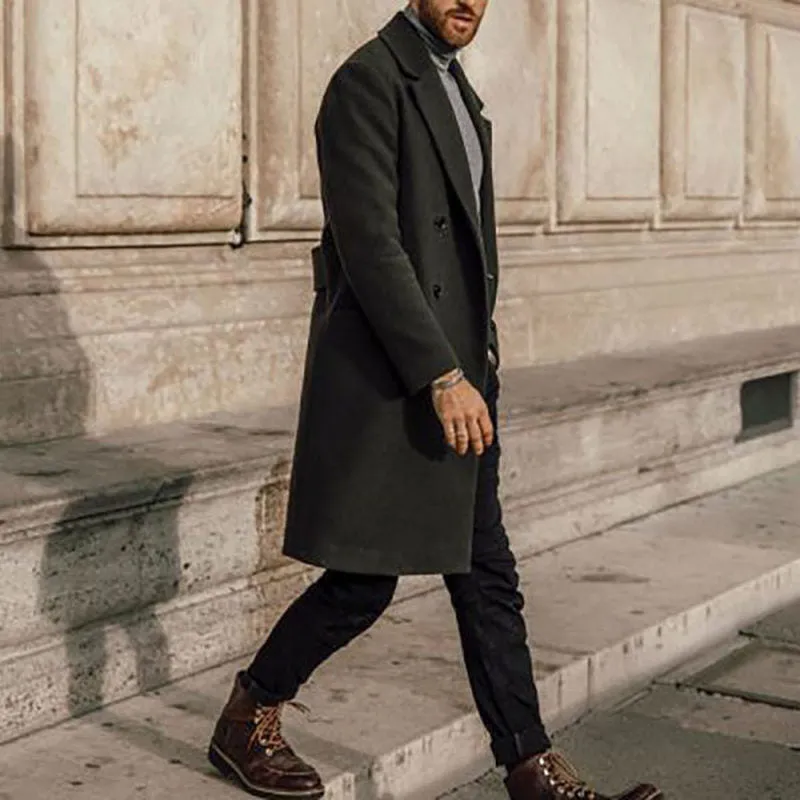 Men'S Fashion Retro Solid Color Coat Jacket
