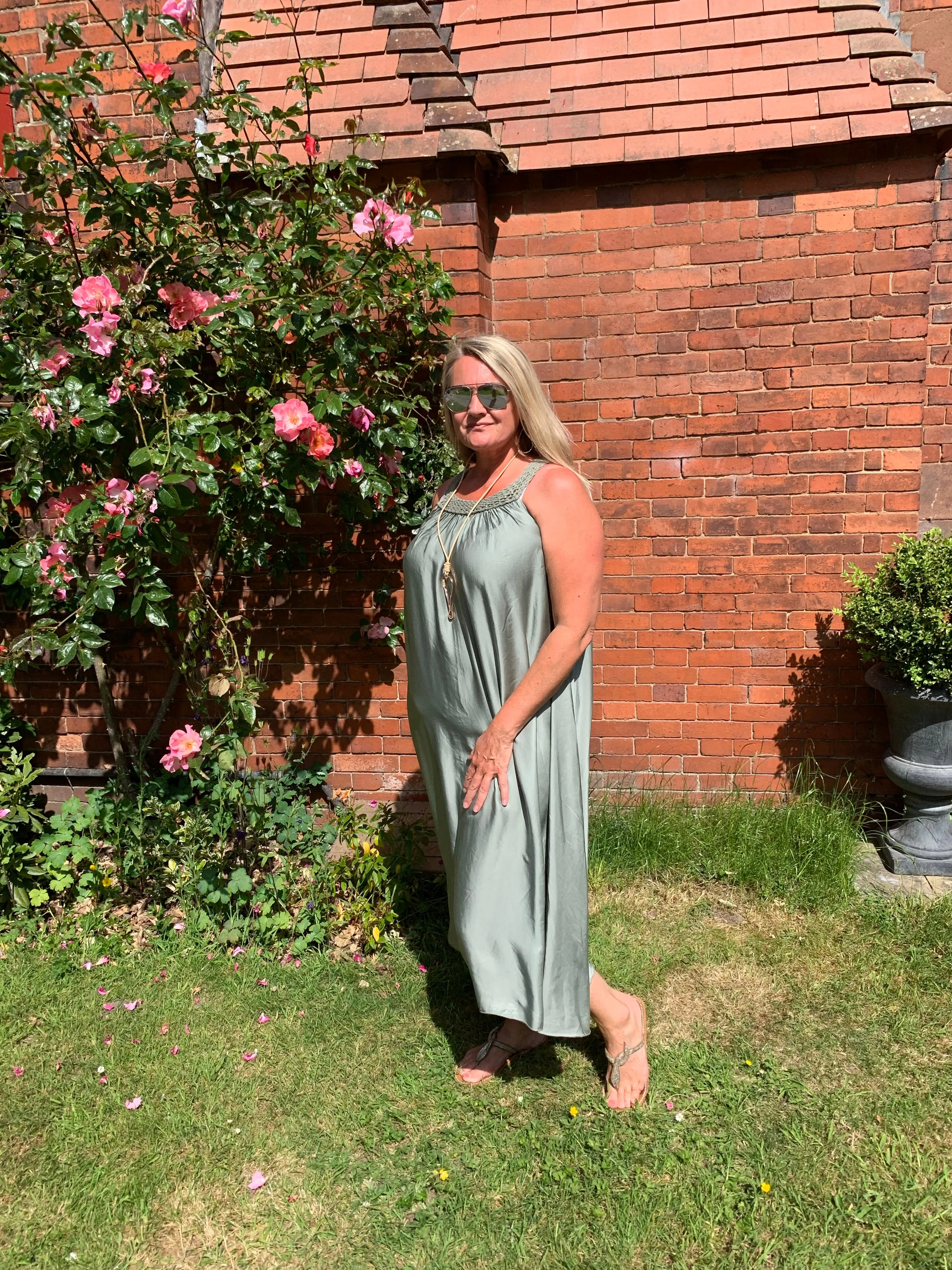 Milan Satin Summer Maxi Dress