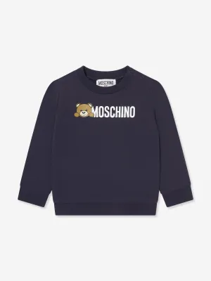 Moschino Baby Teddy Logo Sweatshirt in Navy