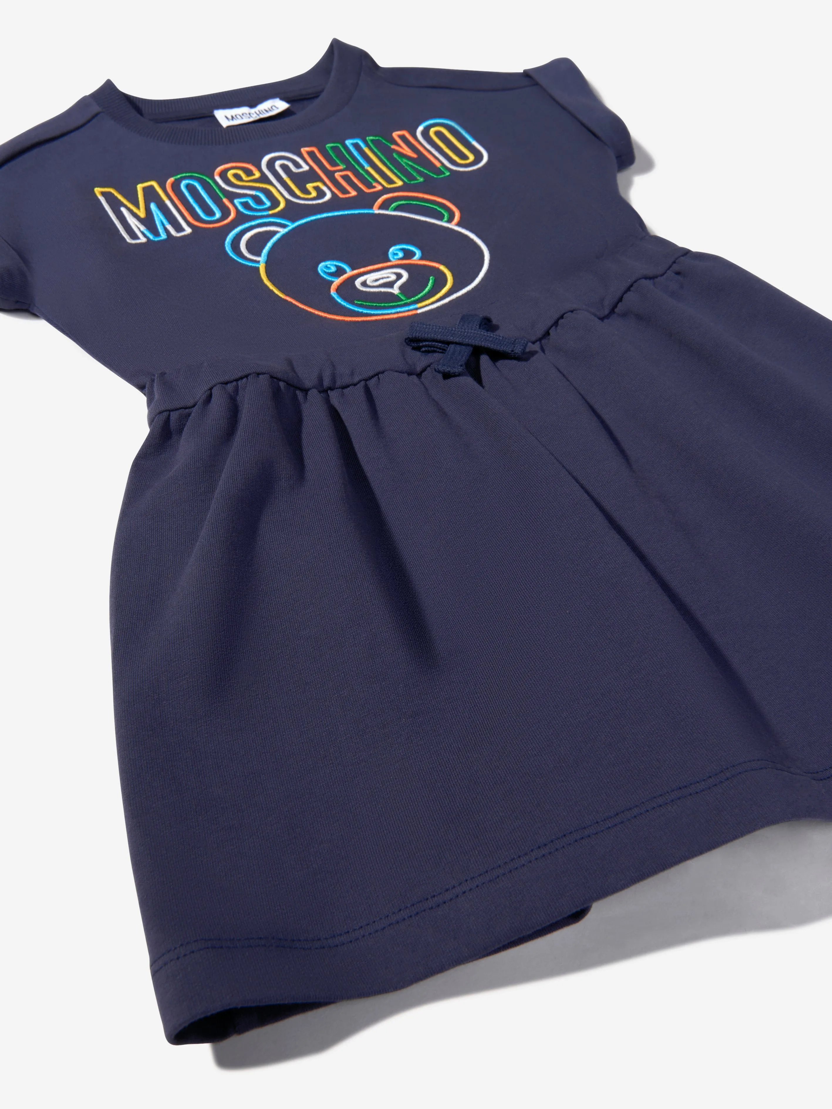 Moschino Girls Cotton Teddy Logo Dress