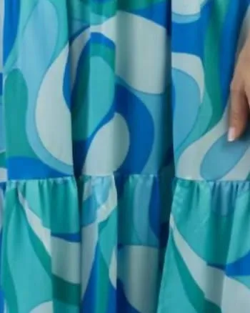 Paradiso Halter Maxi Dress In Multiblue | Multiblue