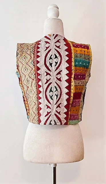 Patchwork Short Kantha Vest (Cutwork)