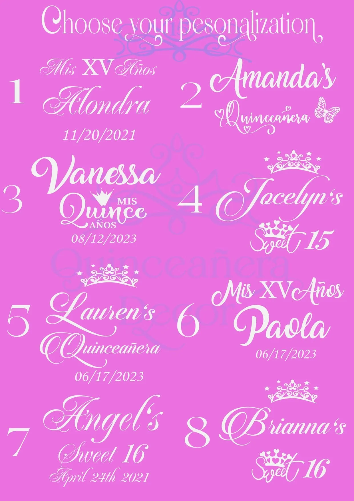 Pink last teddy bear for quinceanera