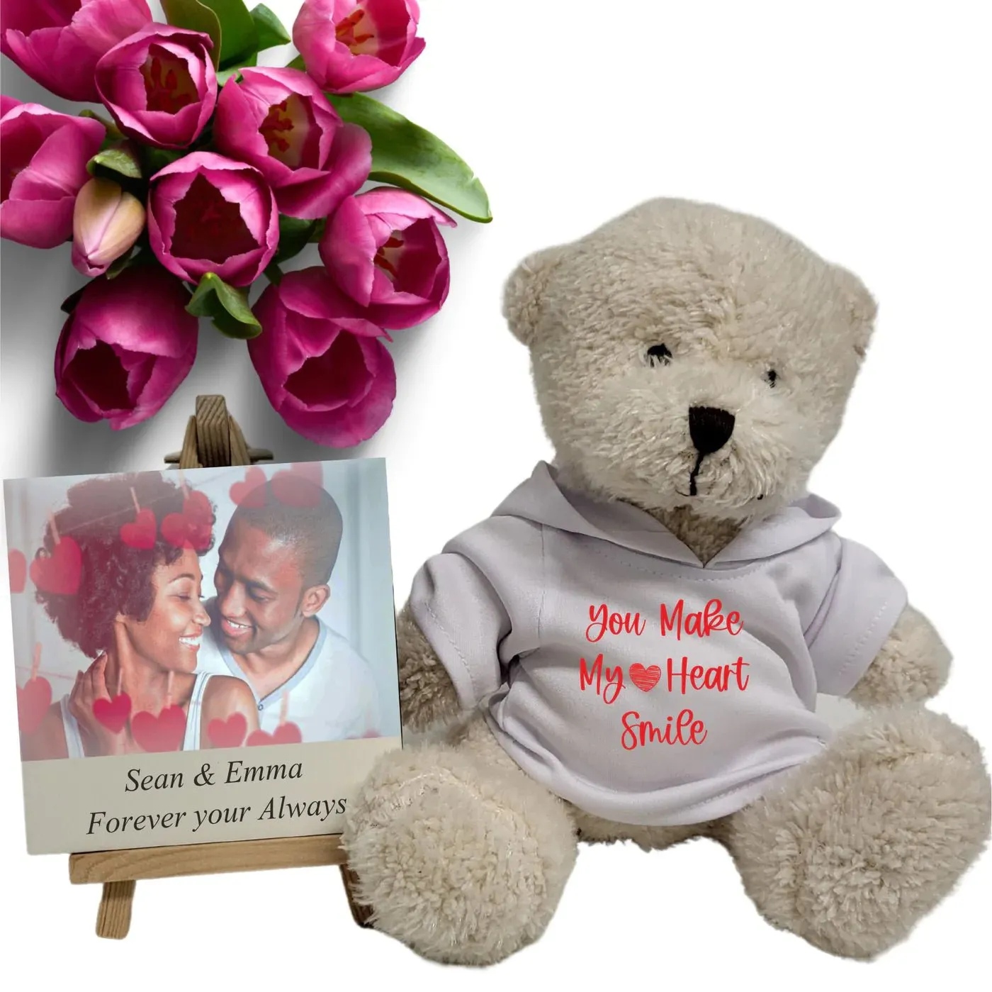 Pure Essence Greetings Your Make My Heart Smile Teddy & Photo Plaque Gift Set