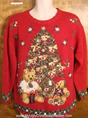 Red Retro 80s Christmas Sweater