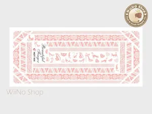Retro Texture Pattern Pink Water Slide Nail Art Decals - 1pc (HOT-005)