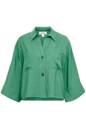 Soaked in Luxury Sija Shirt in Bottle Green