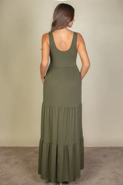Solid Layered Hem Dress