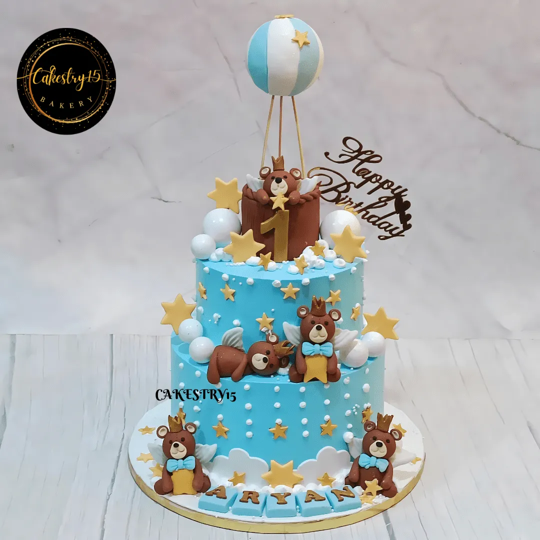 Teddy Balloon Journey 3kg Cake