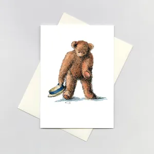 Teddy Bear Bowing - Thank You Greeting Card