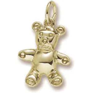 Teddy Bear Charm in Yellow Gold Plated
