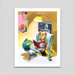 Teddy Bear in Armchair - Animal Friends Art Print