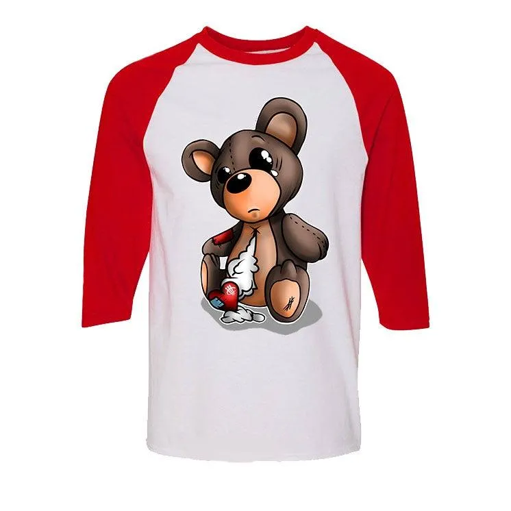 Valentine Collection White And Red Baseball T's (BIG TEDDY)