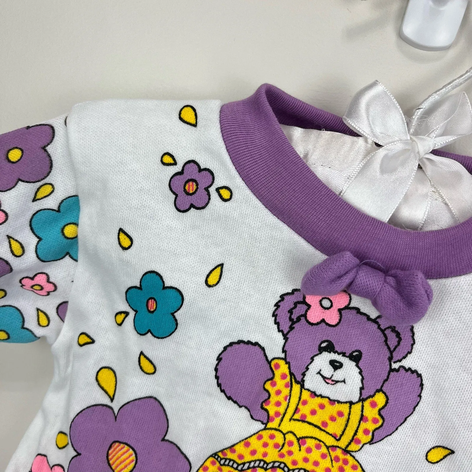 Vintage Tuff Cookies Teddy Bear Flower Shirt 12 Months